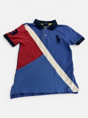 Polo Ralph Lauren Boys Big Pony Colorblock Short Sleeve Polo Top Sz 6